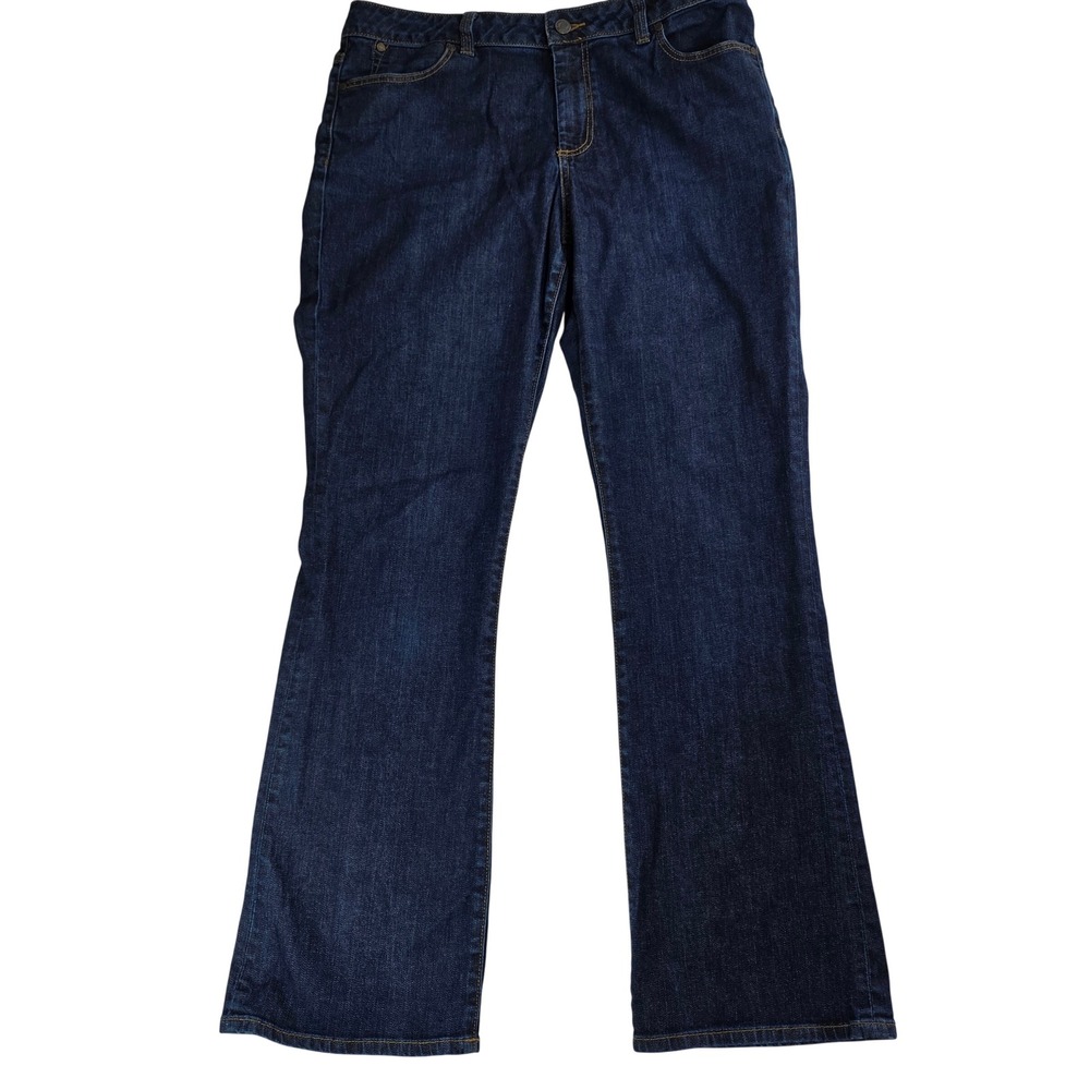 Quiet Chic Talbots Jeans Women 12 Dark Blue Curvy Bootcut Denim Trend Forward